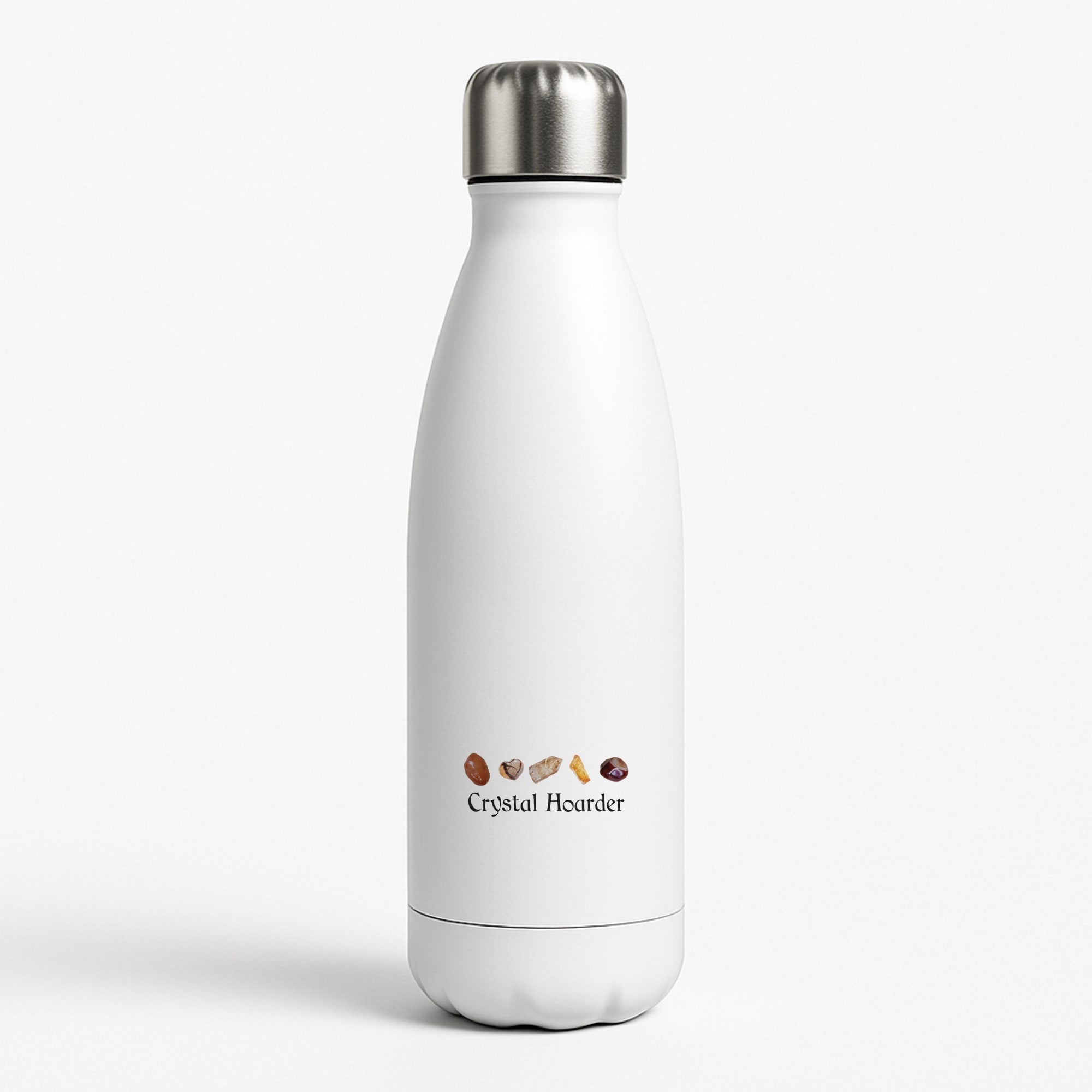 Crystal Hoarder Pattern White Water Bottle