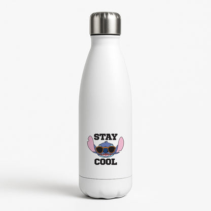 Stay Cool Blue Alien White Water Bottle