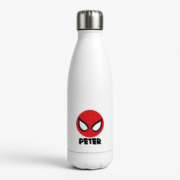 SpiderMan - Personalised Superhero Comic White Water Bottle
