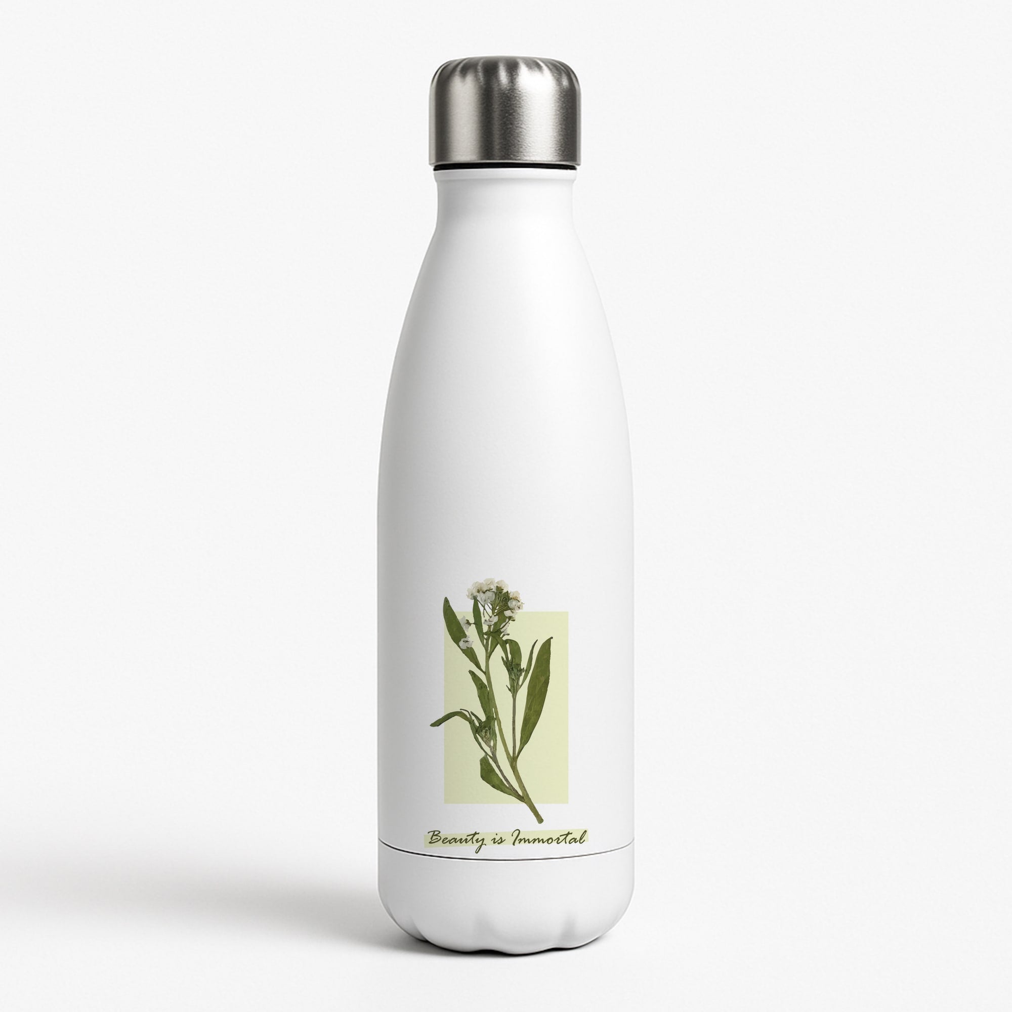 Beauty Is Immortal Press Flower Water Bottle