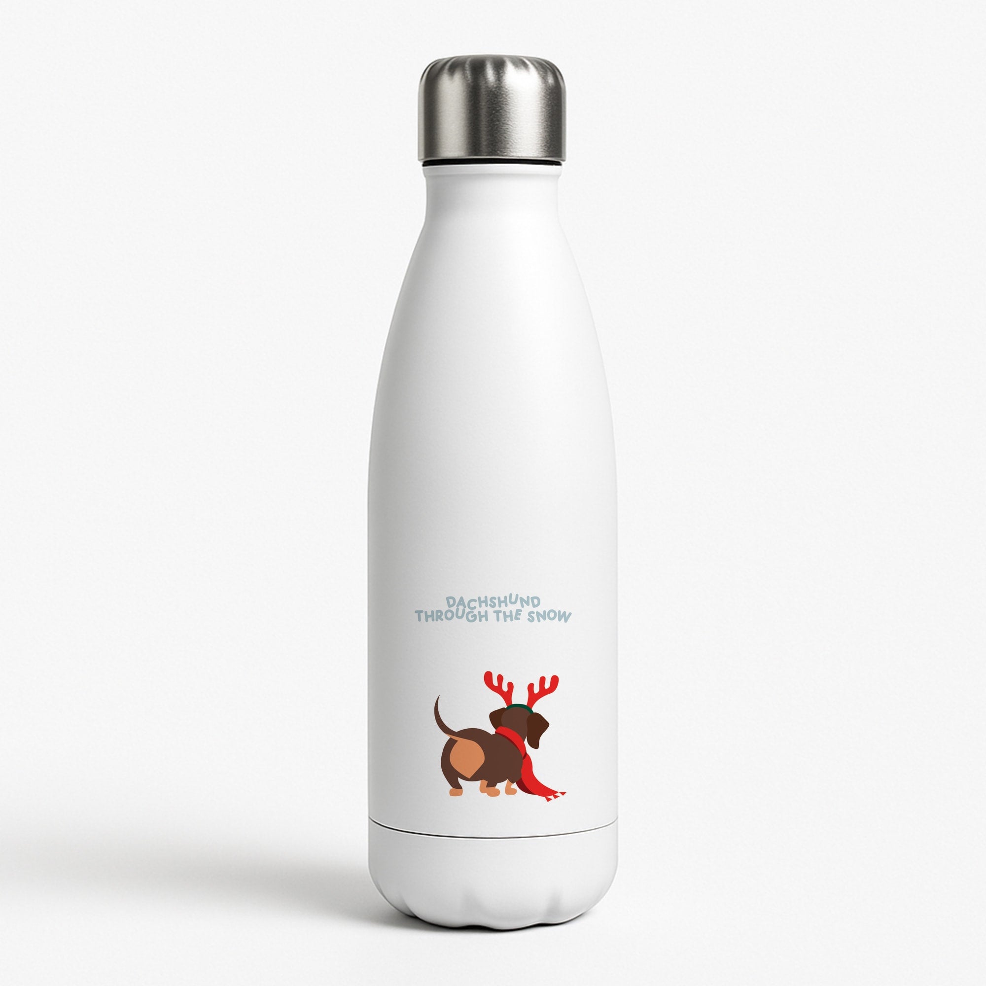 Dachshund Through The Snow - Christmas White Water Bottle