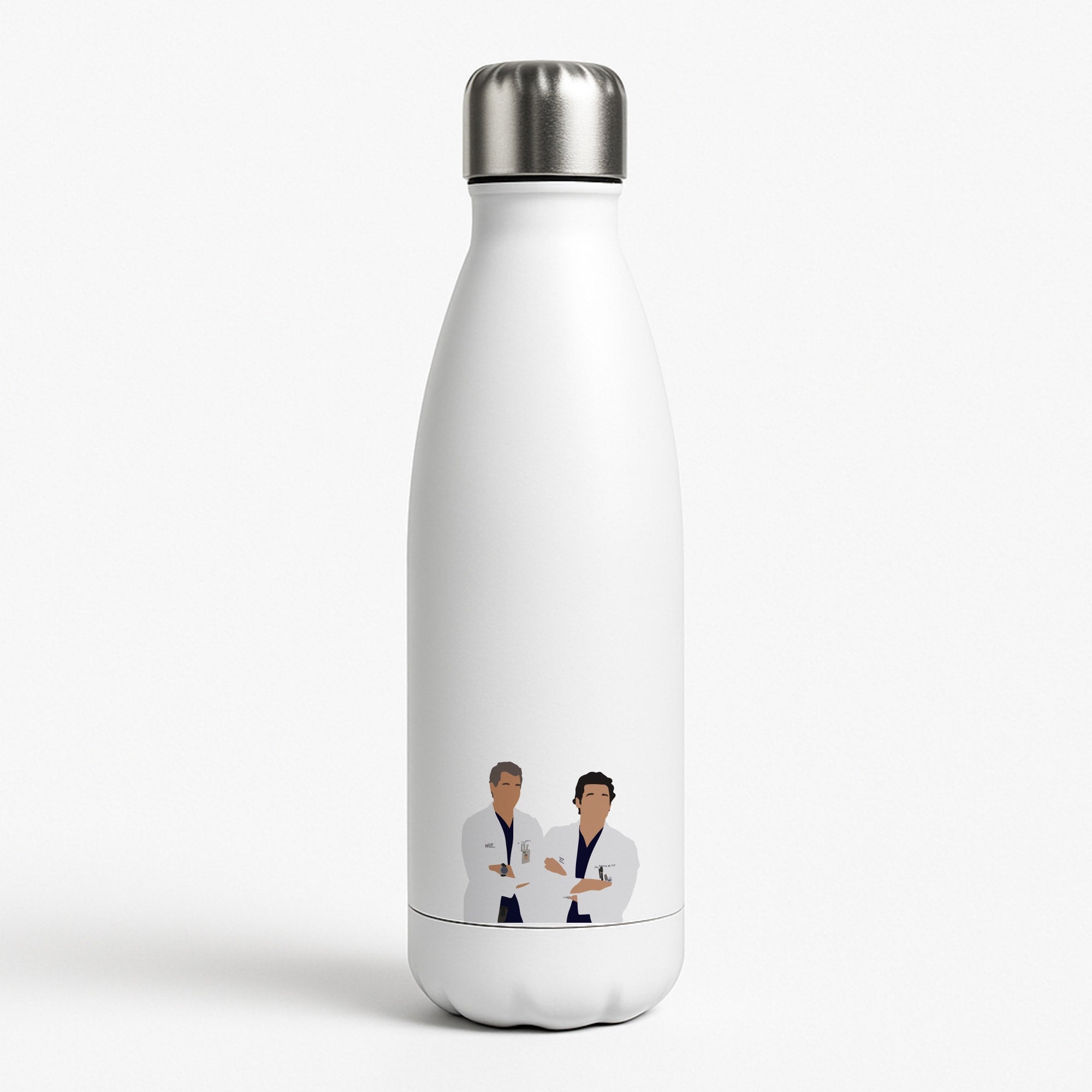 Two Doctors Arm Crossed - Grey's White Water Bottle