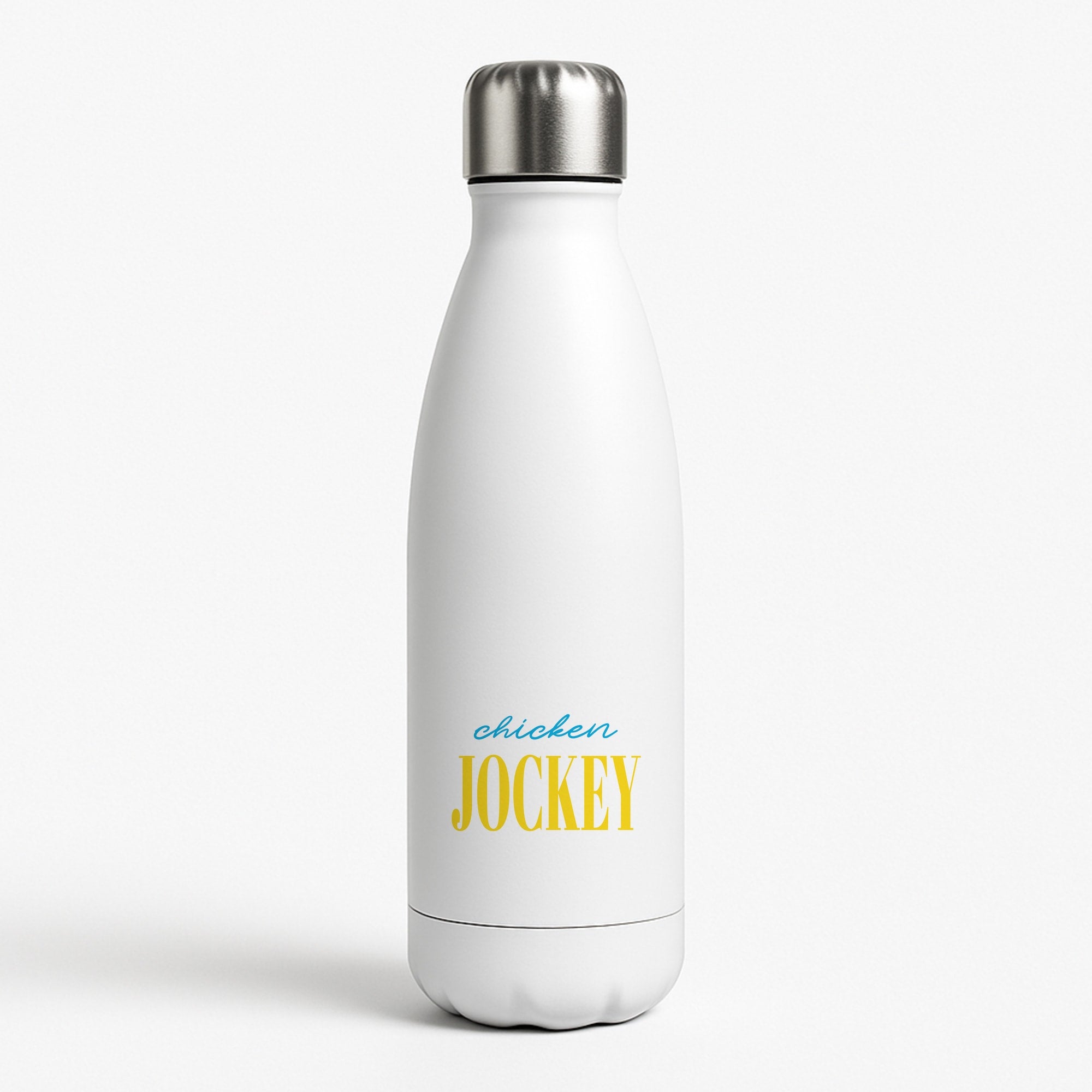 Chicken Jockey Blue Water Bottle