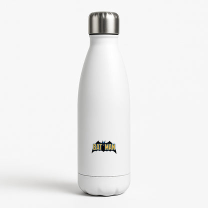 Yellow Bat Superhero Logo White Water Bottle