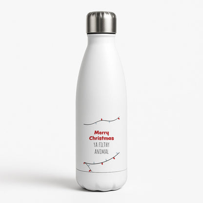 Merry Christmas Ya Filthy Animal White Water Bottle