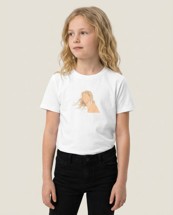 1898 - Taylor Kids T-Shirt — White Front, worn