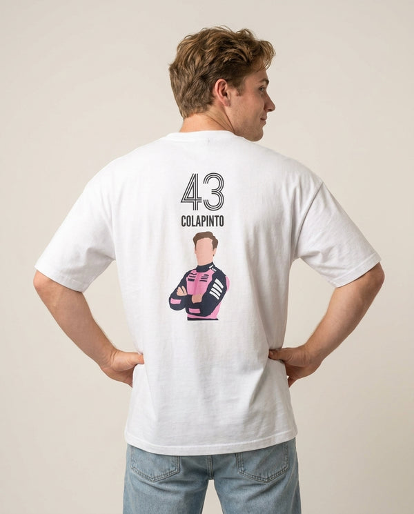 Colapinto 2026 T-Shirt — White Back, worn