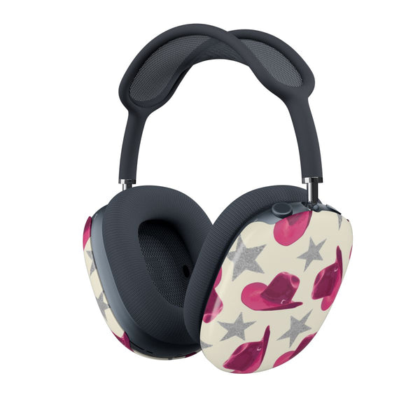 Pink Cowboy Hats And Stars Pattern AirPods Max Case