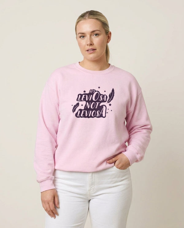 It's Leviosa Sweatshirt — Pink Front, worn