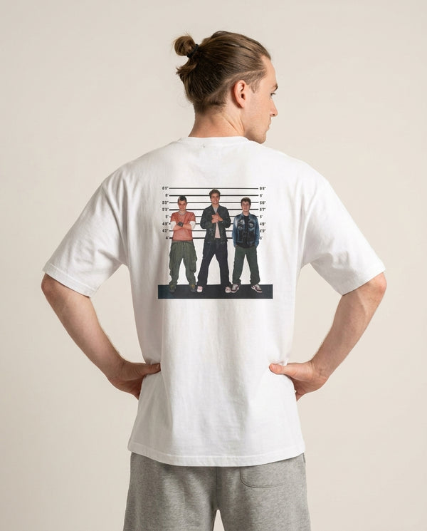 Height Chart - Bust Band T-Shirt — White Back, worn