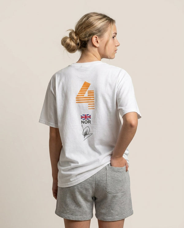 Norris - F1 T-Shirt — White Back, worn