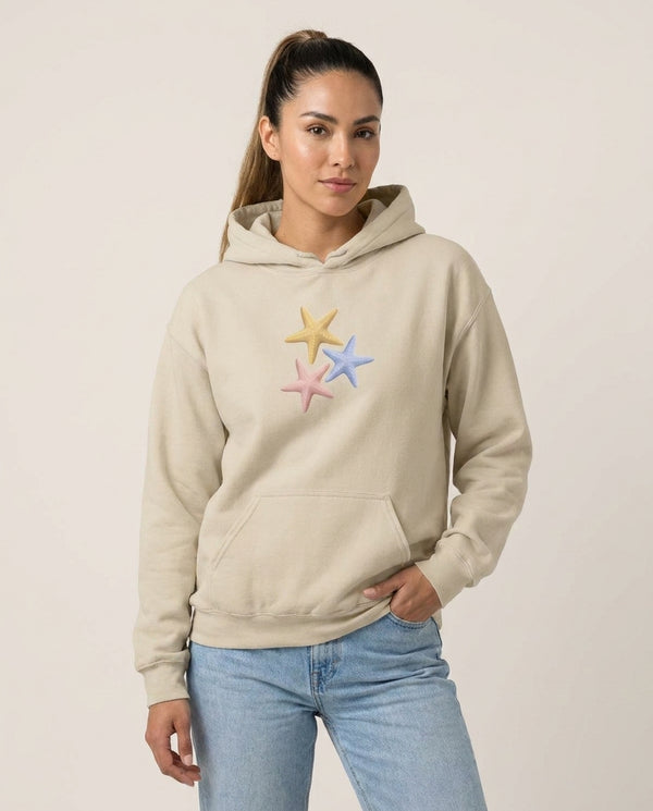 Starfish Cluster Hoodie — Sand Front, worn