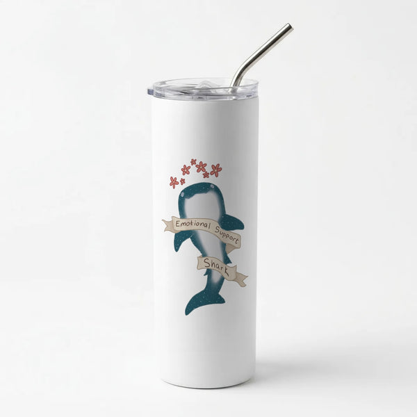 Emotional Support Shark Skinny Tumbler