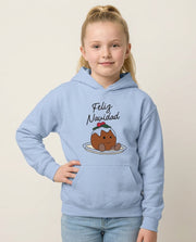 Christmas Pudding Plush Kids Hoodie 1