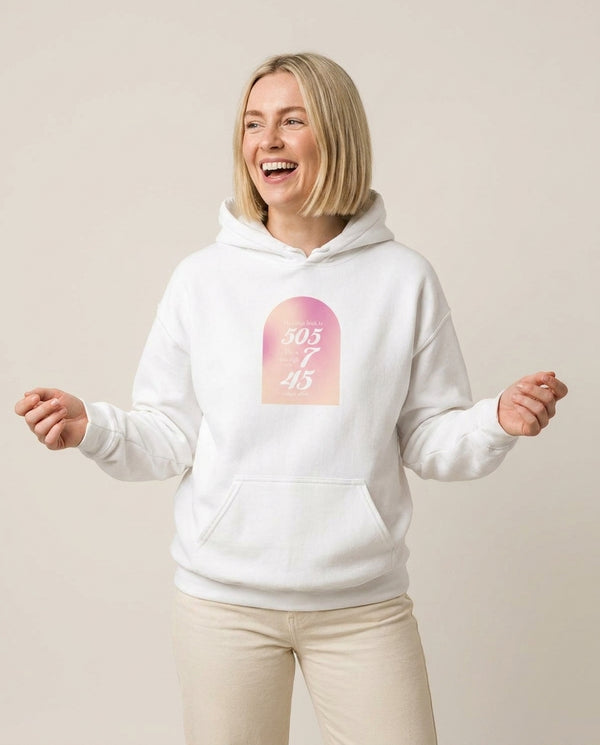 I'm Going Back To 505 - Arctic Monkeys Hoodie — White Front, worn