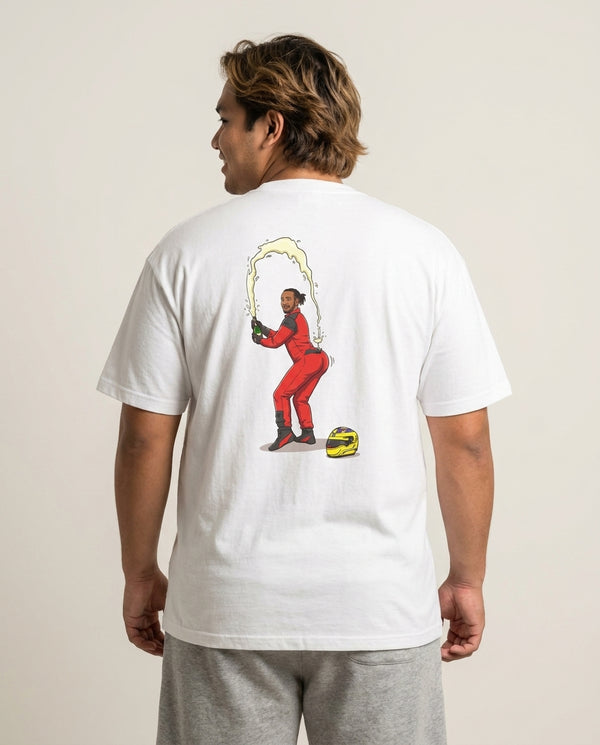 "Brake" The Internet T-Shirt — White Back, worn