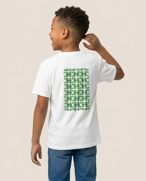 Pascal Kids T-Shirt — White Back, worn