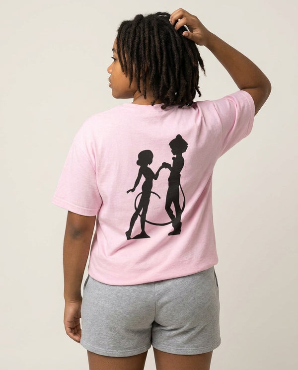 Ladybug And Cat Noir T-Shirt — Pink Back, worn