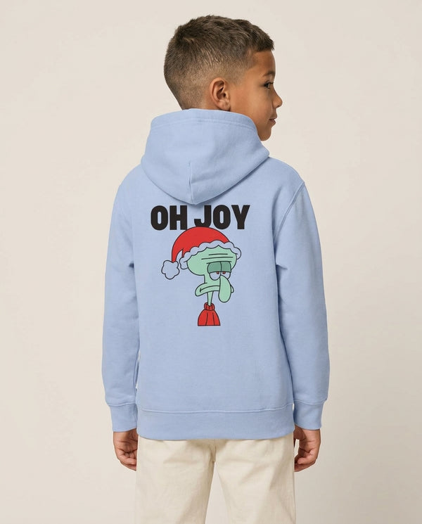 Oh Joy Cartoon Squid Kids Hoodie — Blue Back, worn