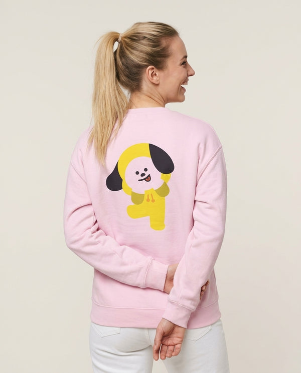 Chimmy - K Pop Sweatshirt — Pink Back, worn