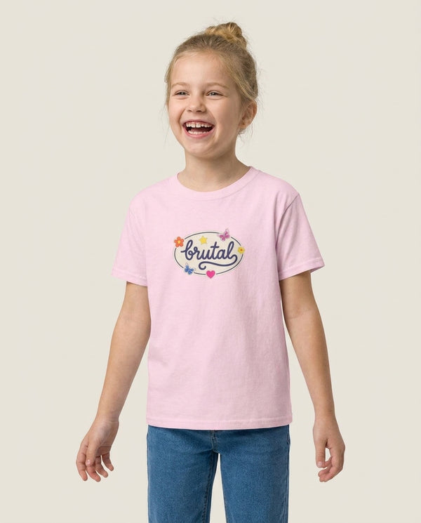 Brutal Kids T-Shirt Pink Front, worn