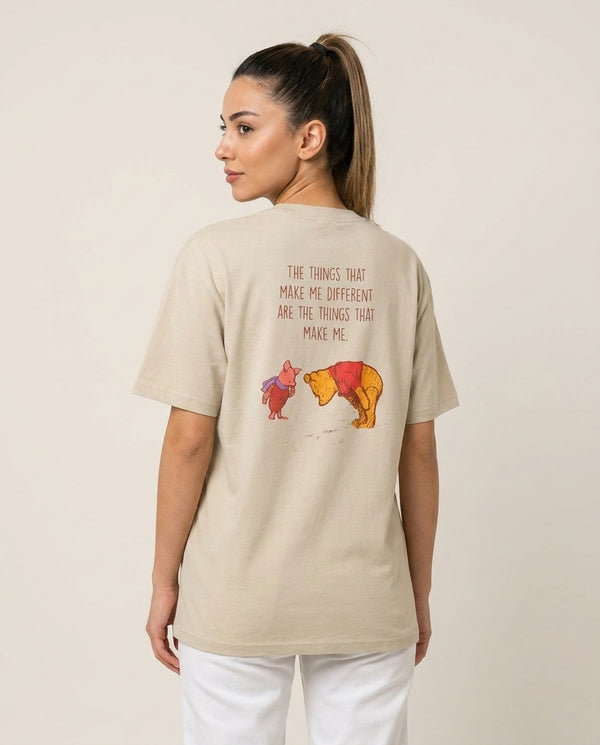 The Things That Make Me Different  T-Shirt — Sand Back, worn