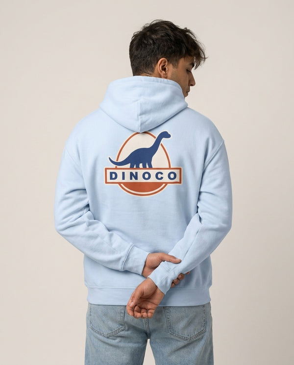Dinoco Hoodie Blue Back, worn
