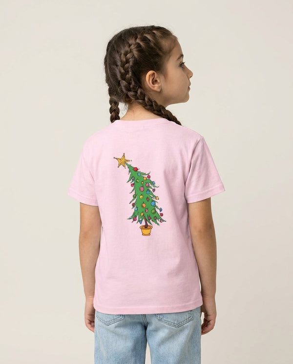 Whoville Tree Kids T-Shirt Pink Back, worn