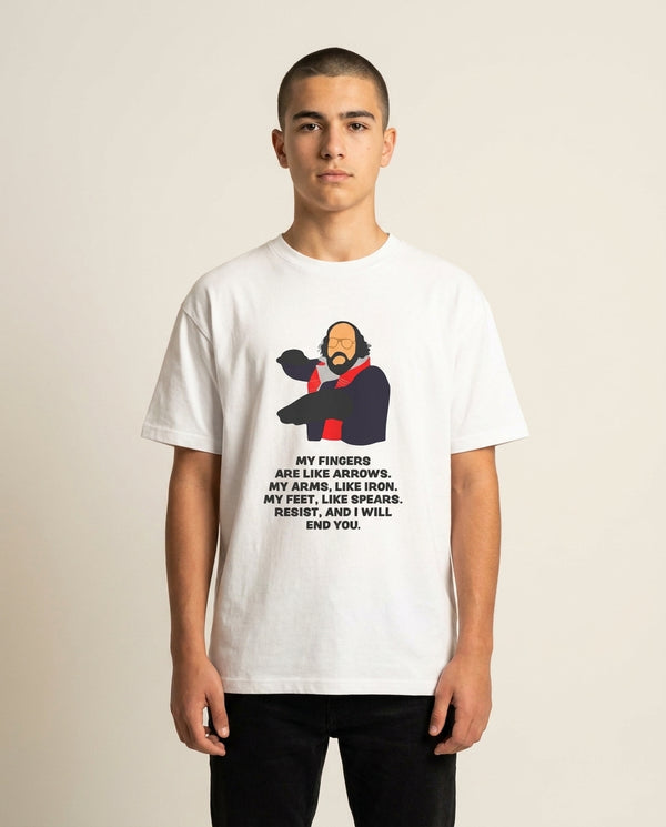Murray Quote T-Shirt — White Front, worn