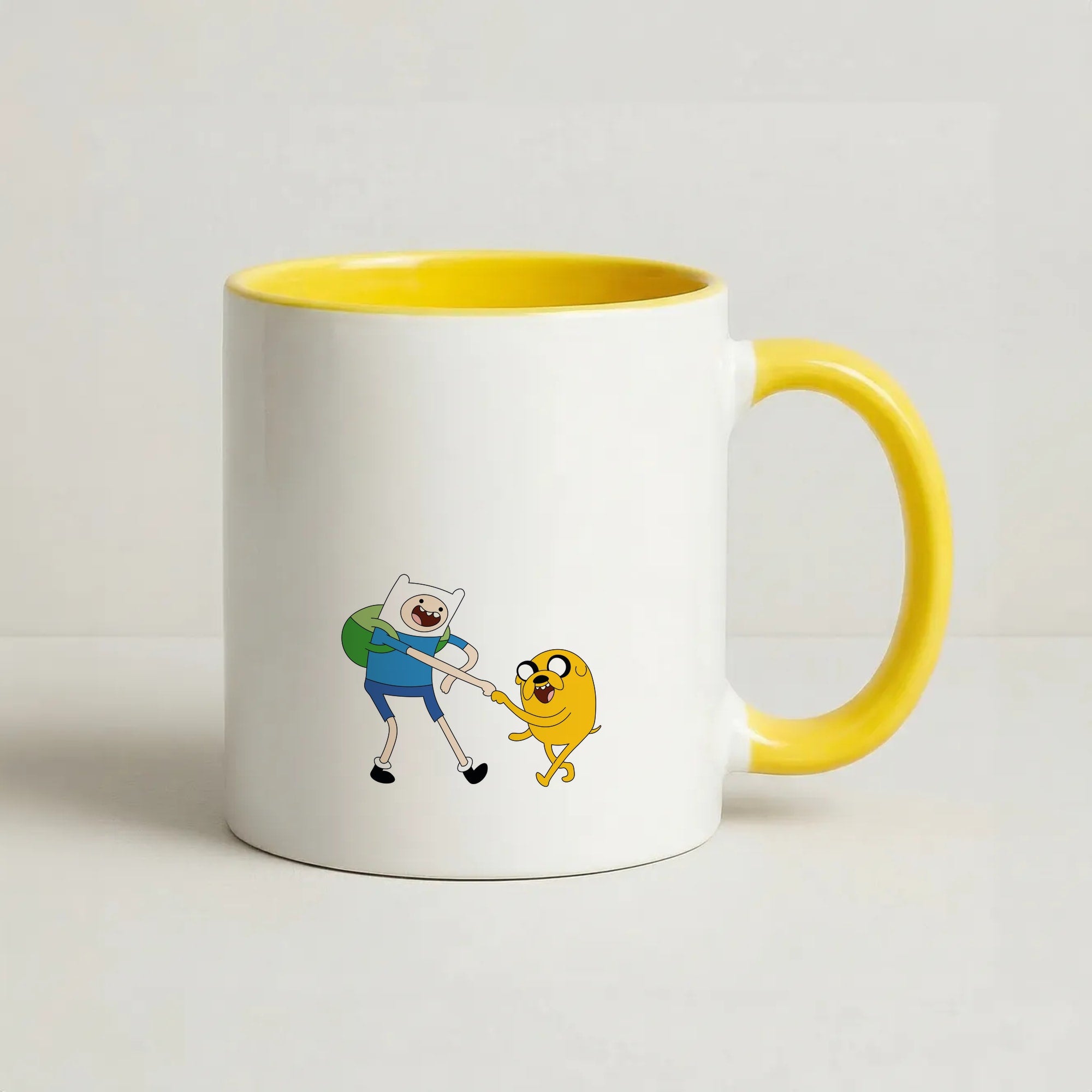 Jake The Dog And Finn The Human Coffee Yellow Mug