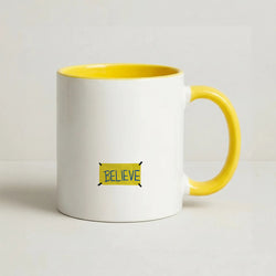 Believe Coffee Yellow Mug