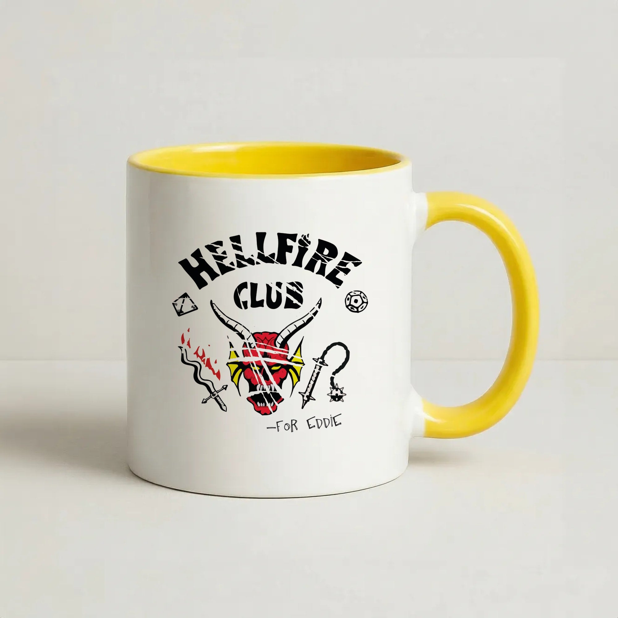 Torn Hellfire Club Coffee Yellow Mug