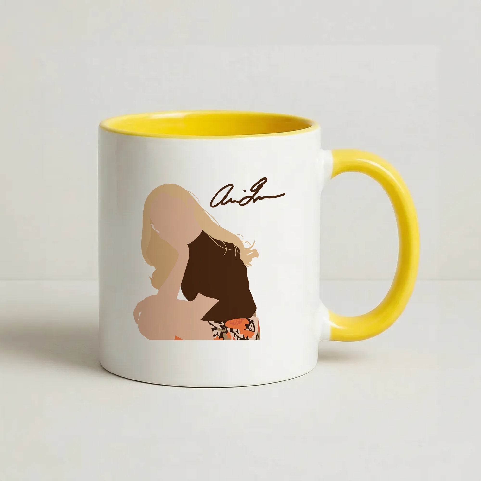 Vintage Pose Coffee Yellow Mug