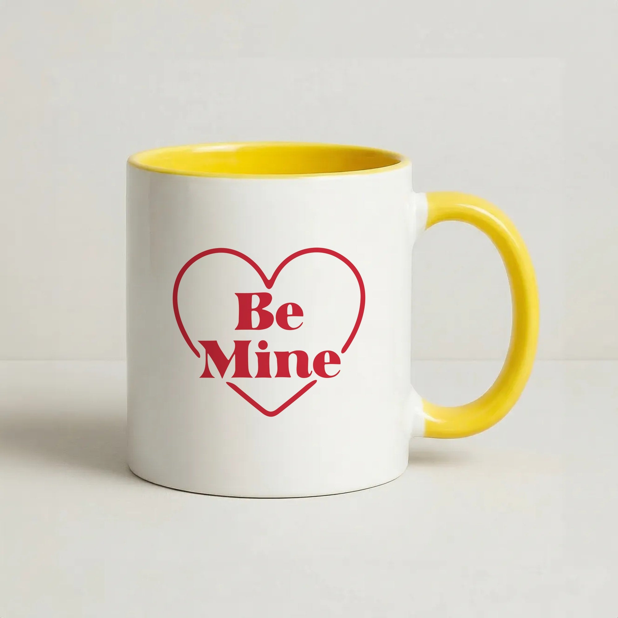 Be Mine Stripey Coffee Yellow Mug