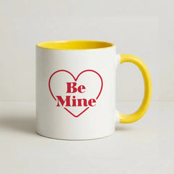 Be Mine Stripey Coffee Yellow Mug