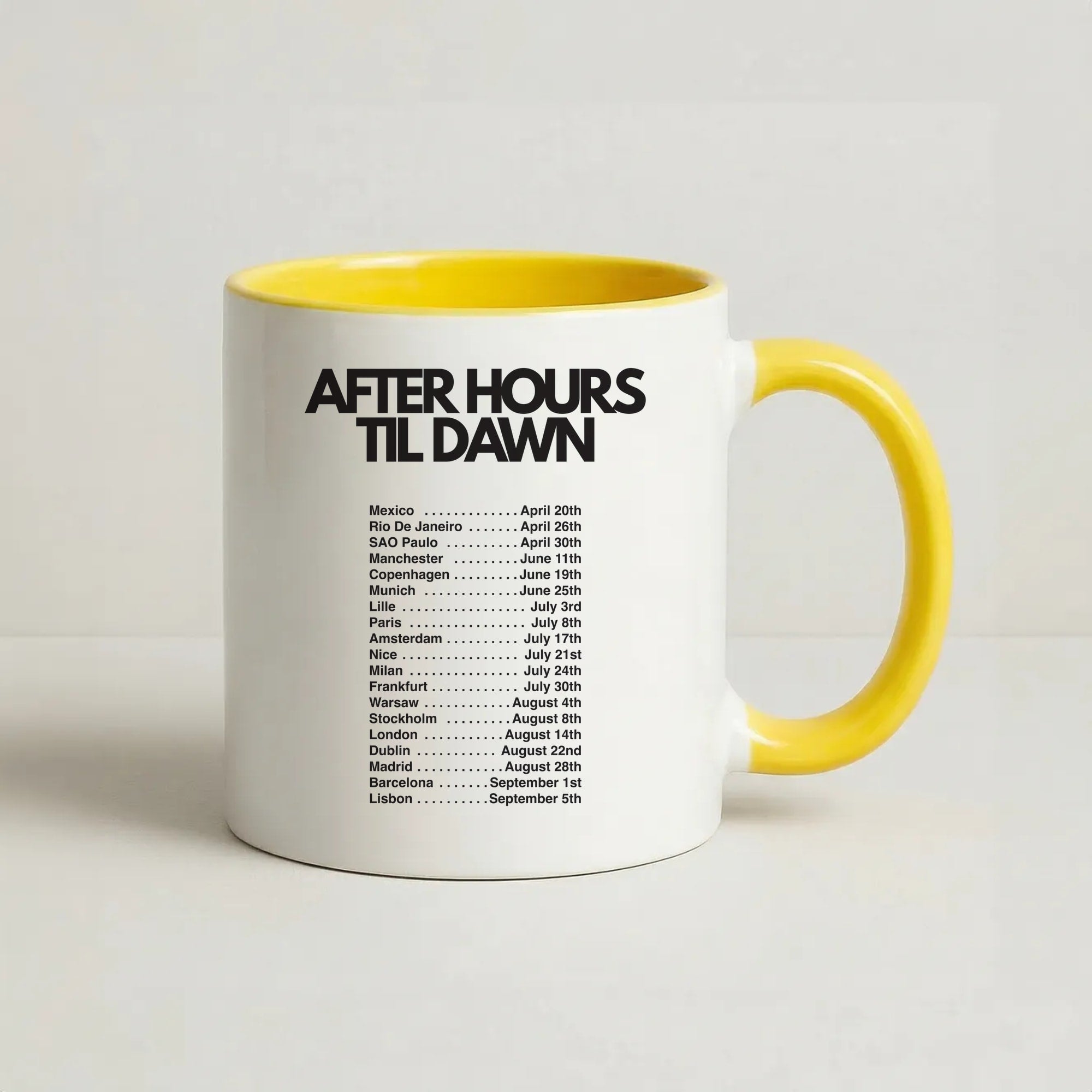 2026 Tour AHTD Coffee Yellow Mug