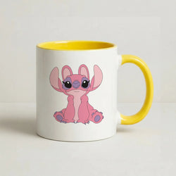 Sitting Down - Black Alien Coffee Yellow Mug
