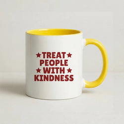 Treat People With Kindness Coffee Yellow Mug