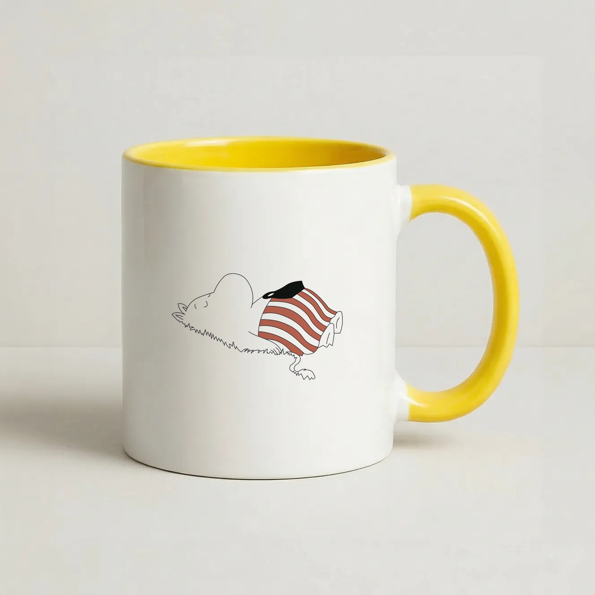 Moom On Grass Coffee Yellow Mug