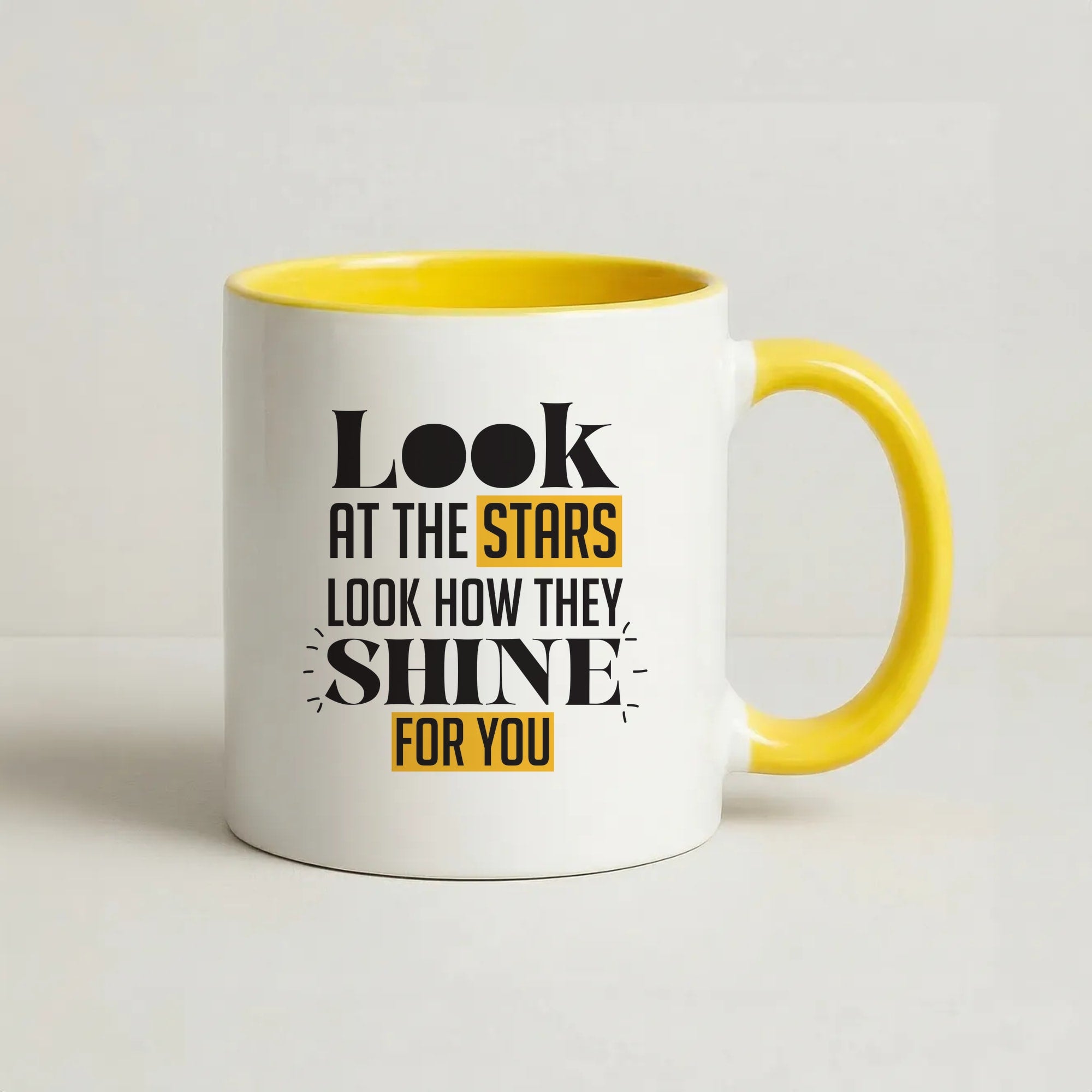 Look At The Stars Coffee Yellow Mug