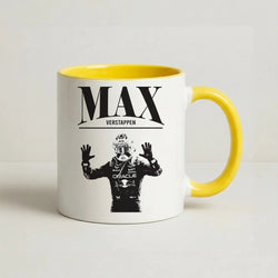 Max Blue And Red Coffee Yellow Mug