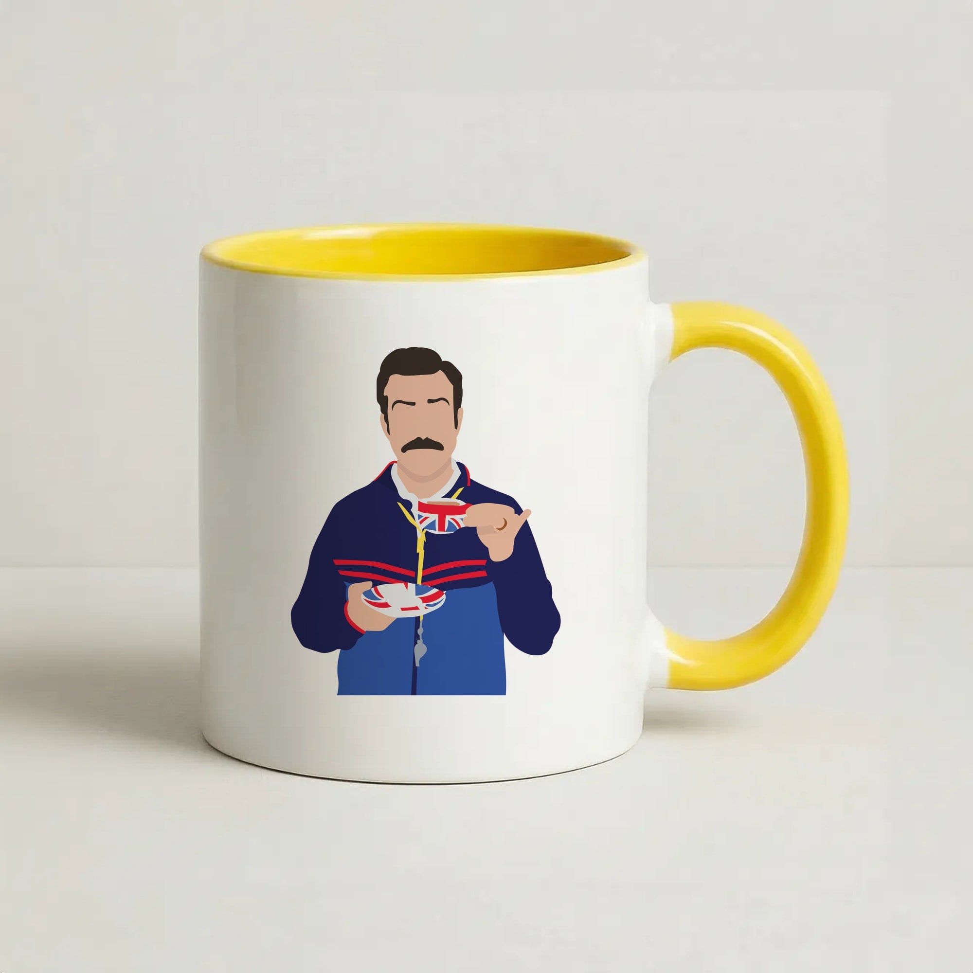 Ted Drinking Tea Coffee Yellow Mug