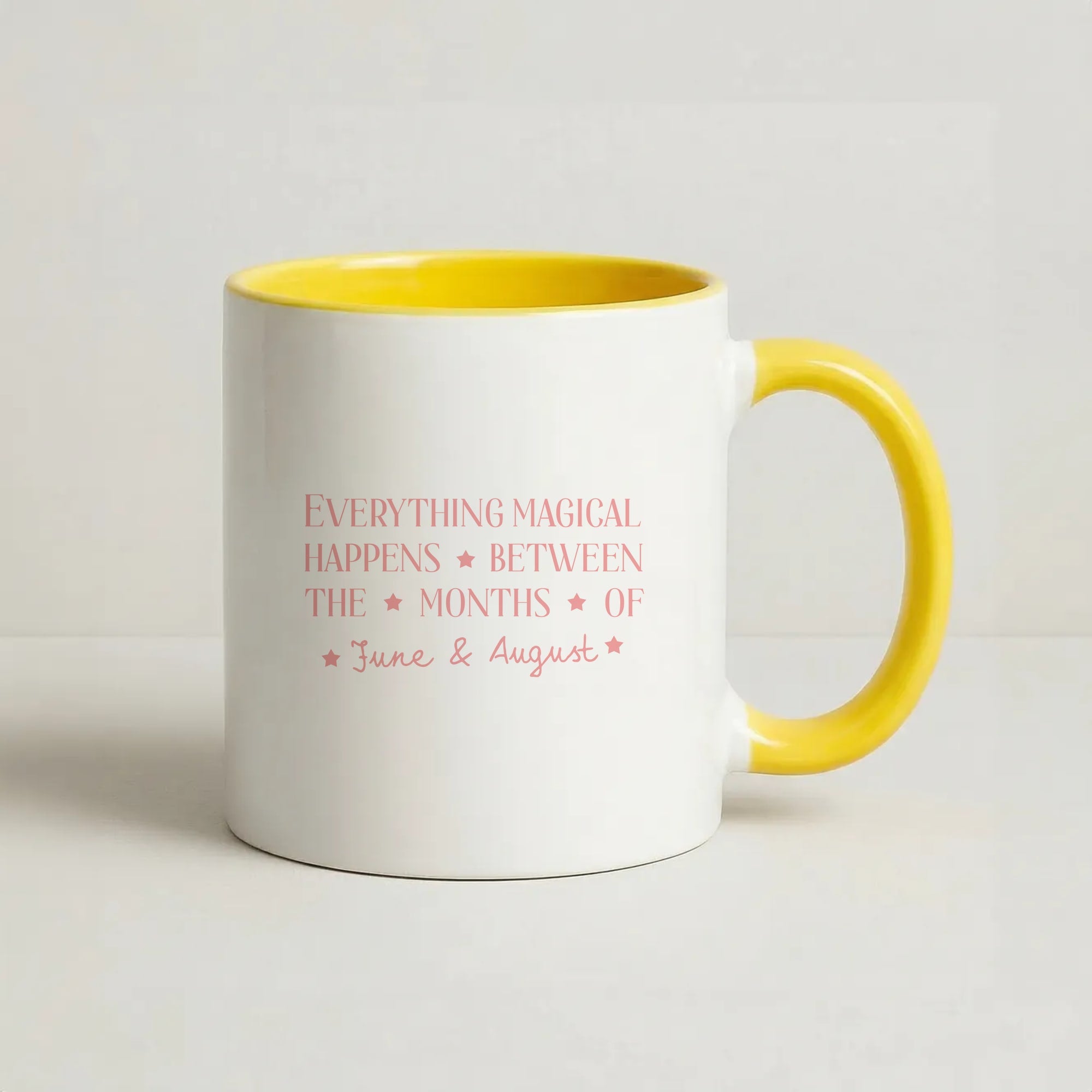 Everything Magical Happens Coffee Yellow Mug