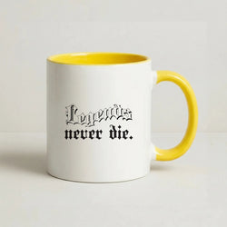 Legends Never Die - Juice Coffee Yellow Mug