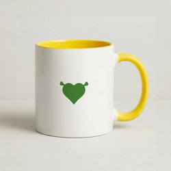 Green Ogre Heart Coffee Yellow Mug