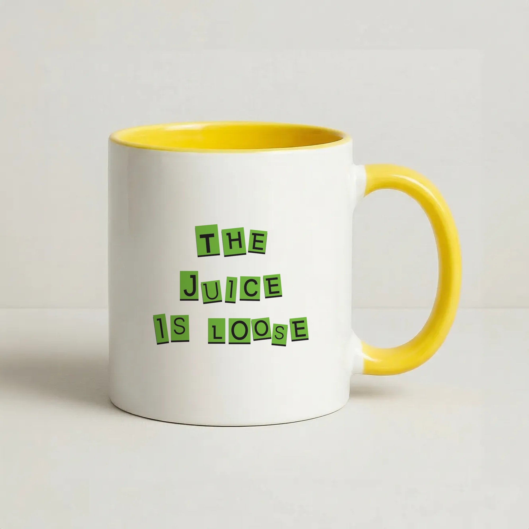 The Juice Is Loose Coffee Yellow Mug