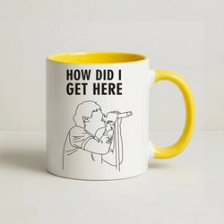 How Did I Get Here Outline Coffee Yellow Mug