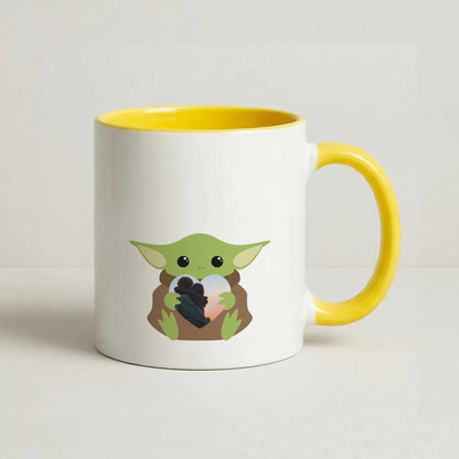 Baby Yoda - Personalised Couples Coffee Yellow Mug