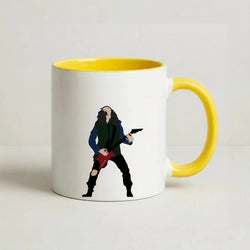 Eddie Munson Playing Guitar Coffee Yellow Mug