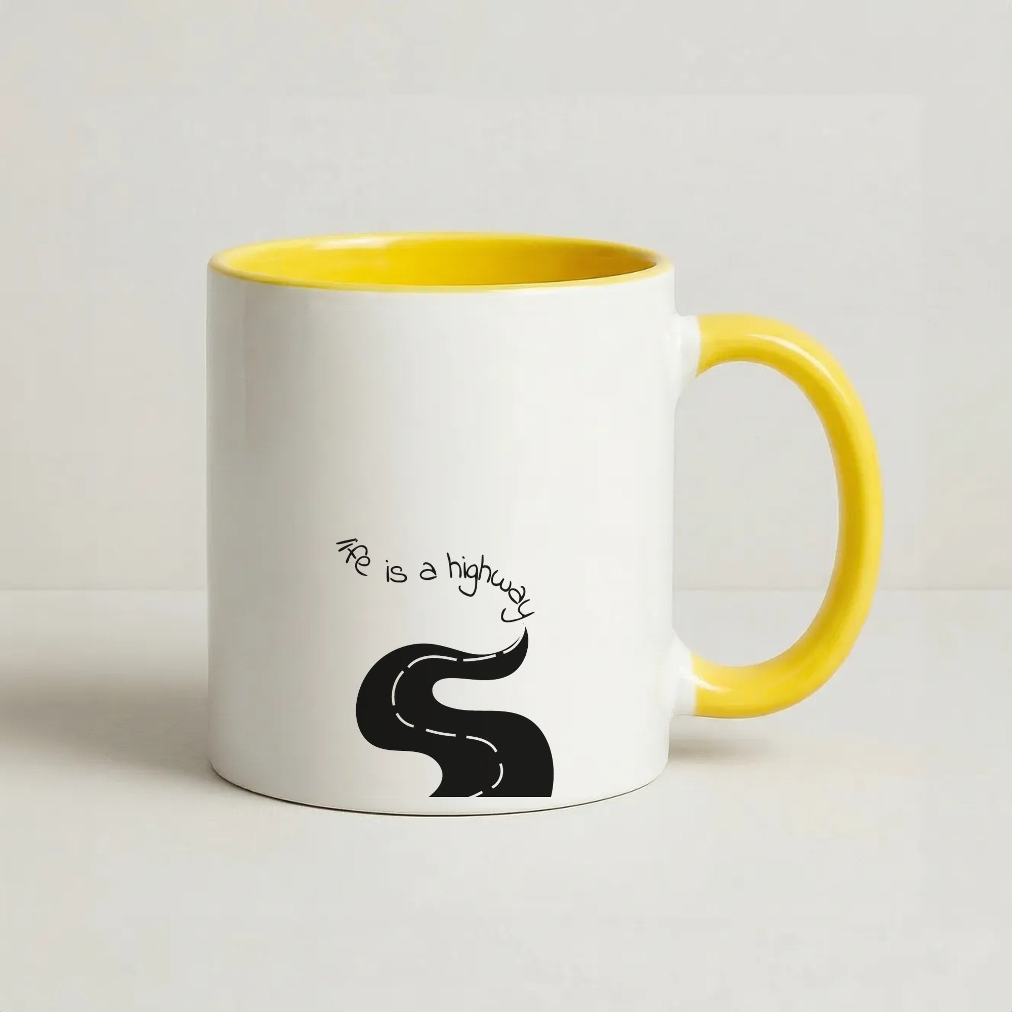 Life Is A Highway - Cars Coffee Yellow Mug